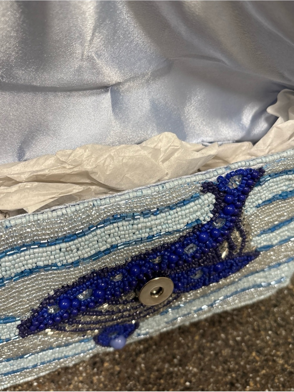 NEW RELEASE Blue Whale Beaded Shoulder Bag India Viral Beaded Bag Charm NWT - Picture 9 of 16